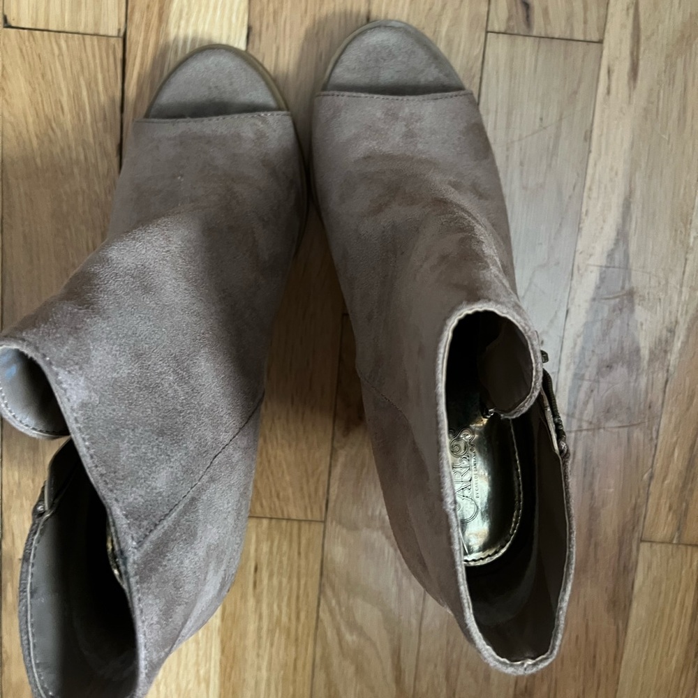 Open toe booties